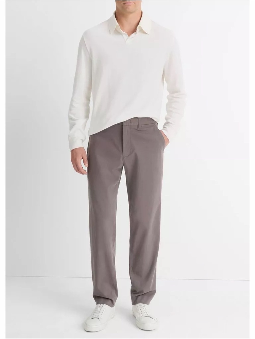 NWT Vince Owen Athletic Stretch-Cotton Pant in Iron